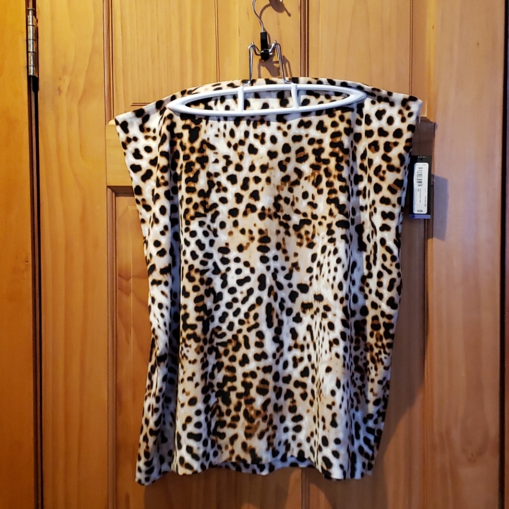 Worthington leopard print Pencil skirt 16p NWT